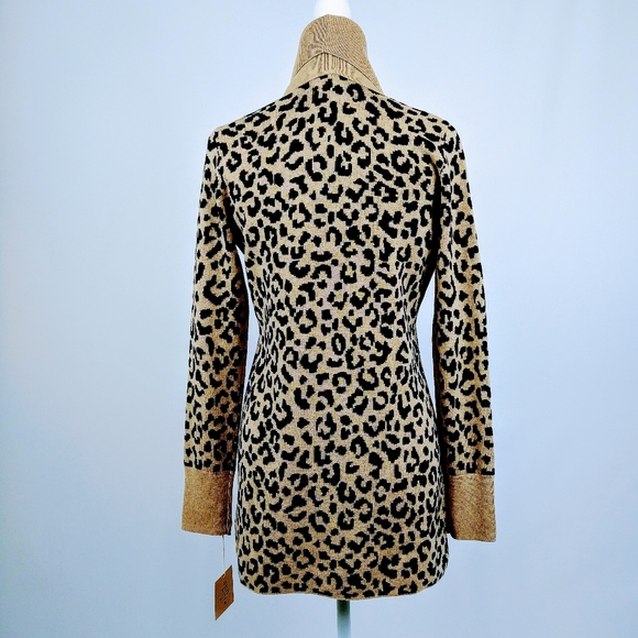 Yet Again Leopard Cardigan Black Gold 